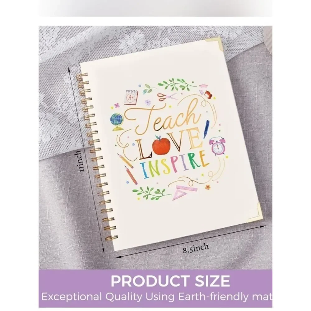 Teach Love Inspire Teacher Planner Spiral Notebook Journal